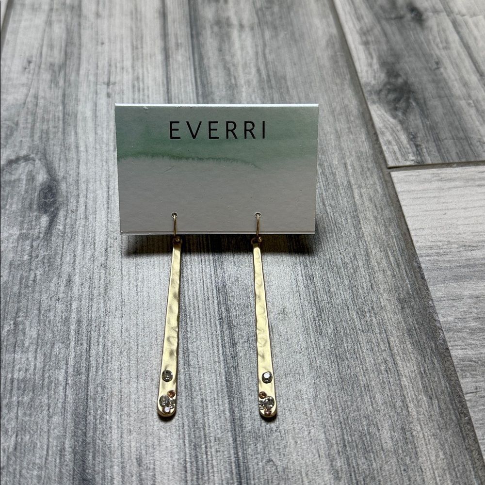 EVERRI gold tone diamond and rose gold stone drop earrings